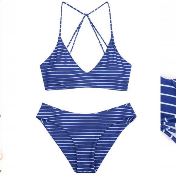 zaful striped bikini